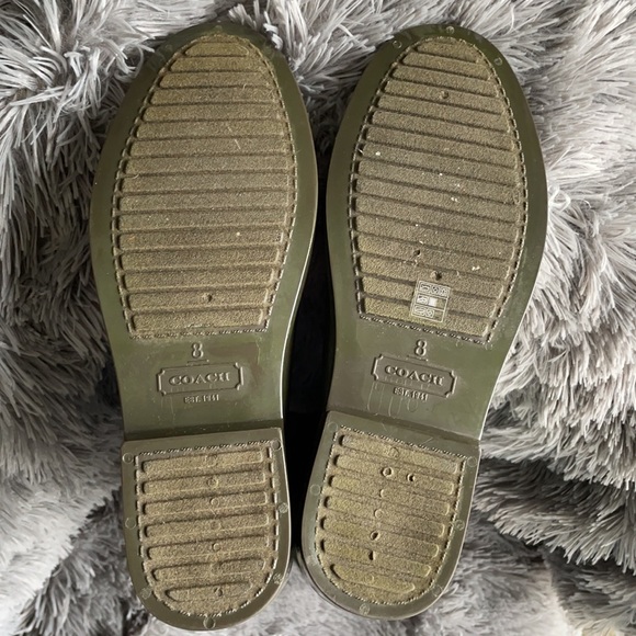 Coach Talia Tall Olive Green Rain Boots - Picture 7 of 12